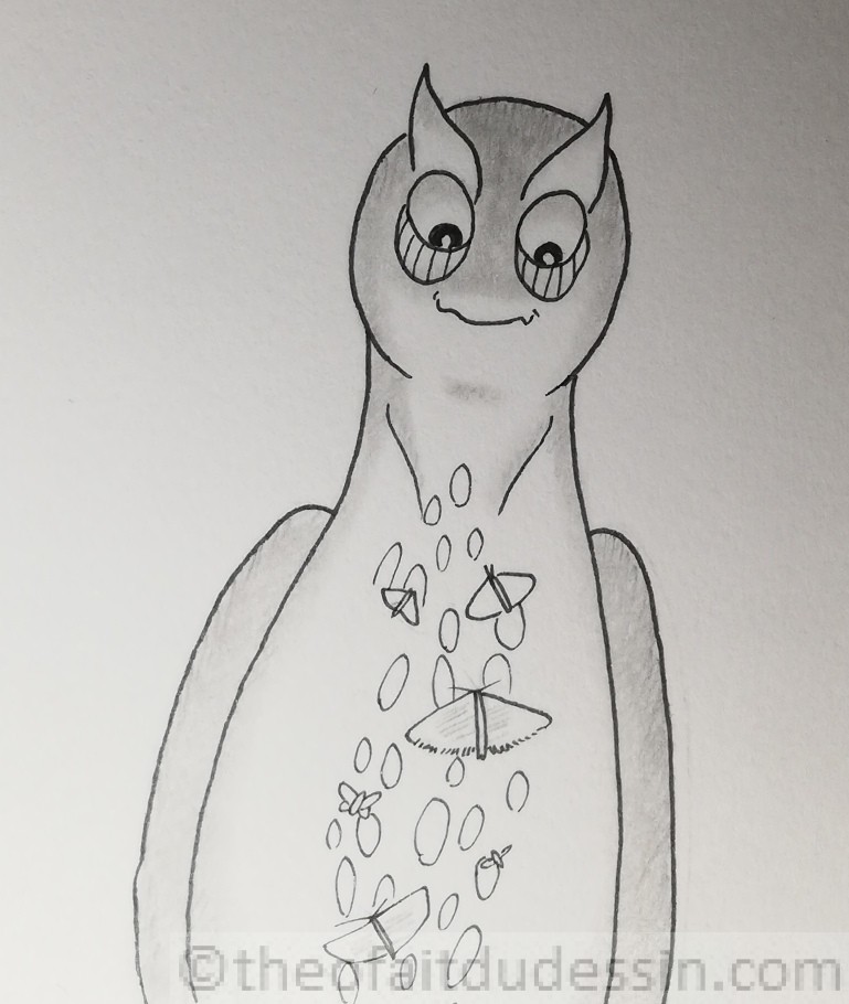Hulette qui attire les insectes
