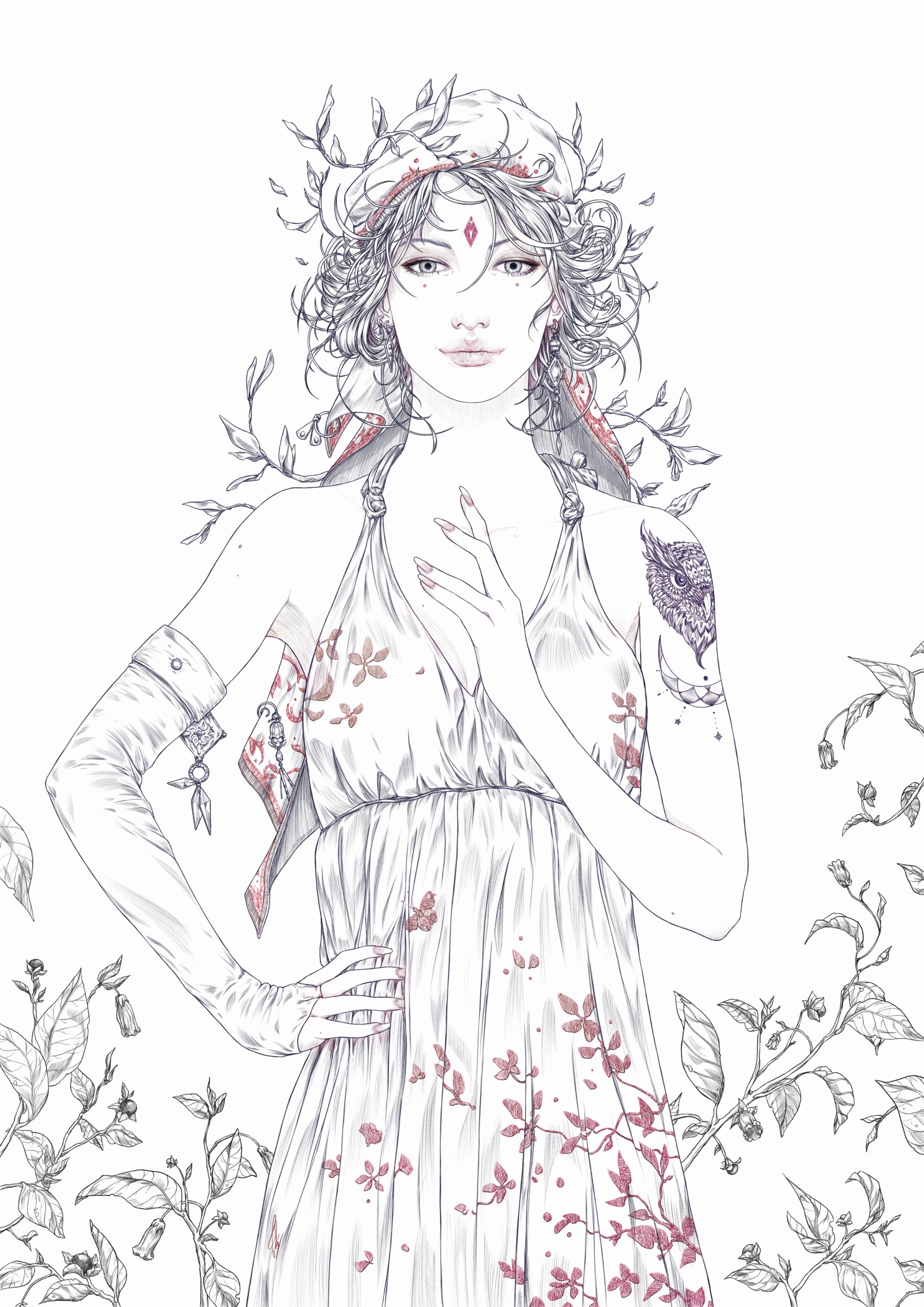 Bella d'oracle : Lineart Teinte Rouge