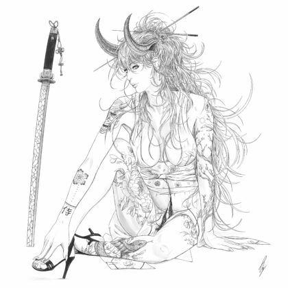 Hebi no Katana : Lineart Noir et Blanc