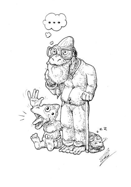 Papi et Bébé dinos