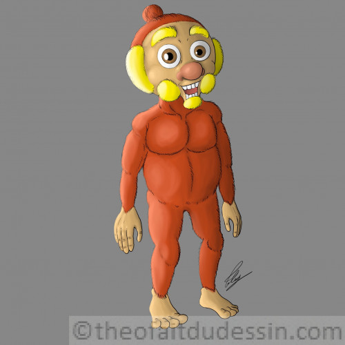 Singe poilu rouge