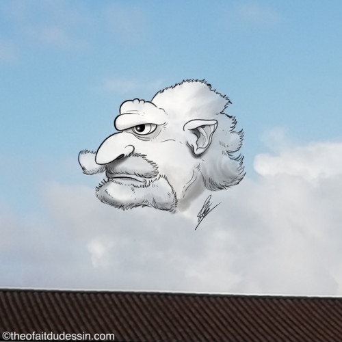 Grincheux au dessus d’un toit