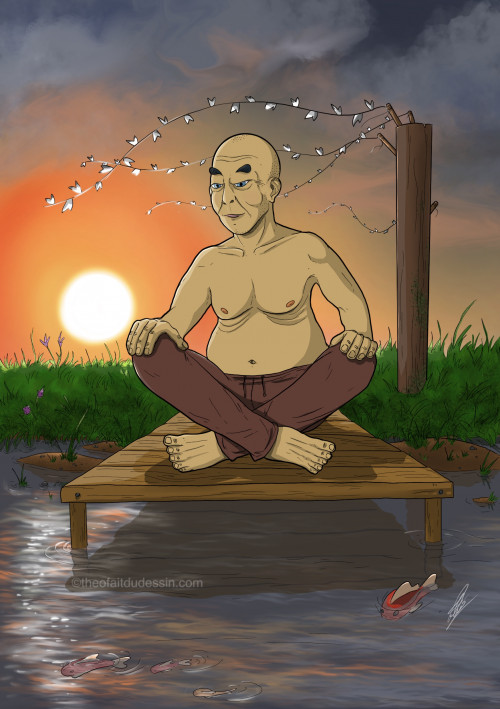 Méditation sur un ponton
