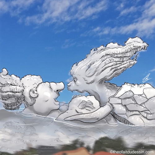 Rencontre sur mer de nuages