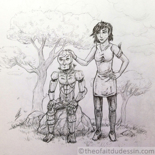 la femme et le robot