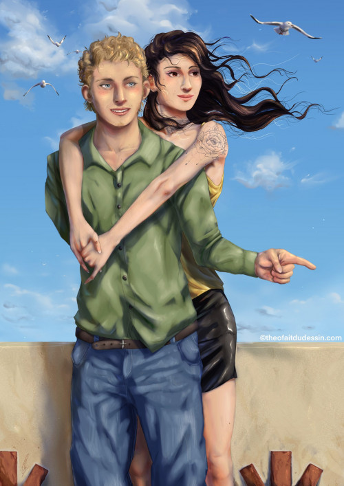 Amoureux en bord de mer