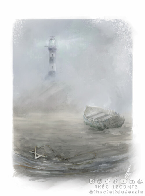 Illustration de couverture pour L'île des oubliées, roman d'Arnaud Guichard aux éditions Les Chantuseries.