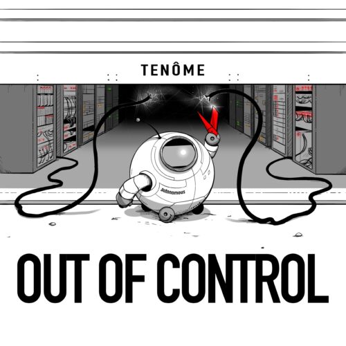 Illustration de couverture d'album de musique, pour l'artiste Tenôme, compositeur de musiques électroniques psytrance dub.